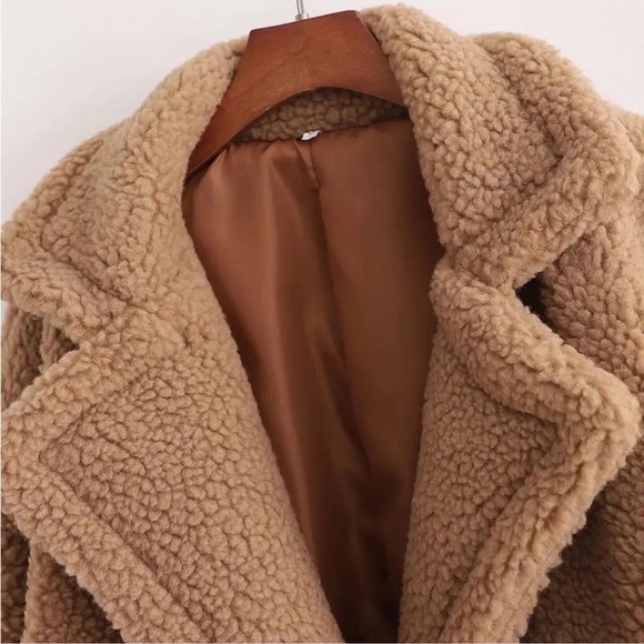 Brown Sherpa Teddy lined Coat - Picture 5 of 8